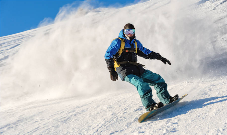 Hot snow boarder in the Snowy Mountains near Jindabyne